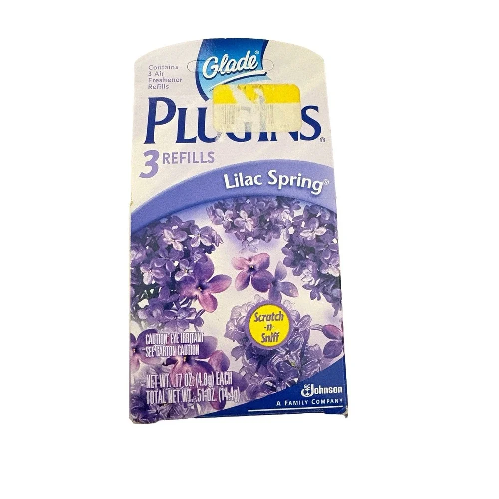 Vintage 1999 Glade Air‎ Freshener Plugins Plug Ins 3 Refills Lilac Spring New